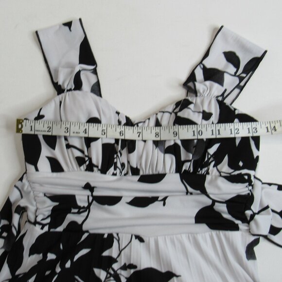 Speechless Women's Black/White Floral Sleeveless Mini Pleated Bodice Dress - Picture 8 of 9